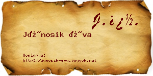 Jánosik Éva névjegykártya
