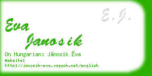 eva janosik business card